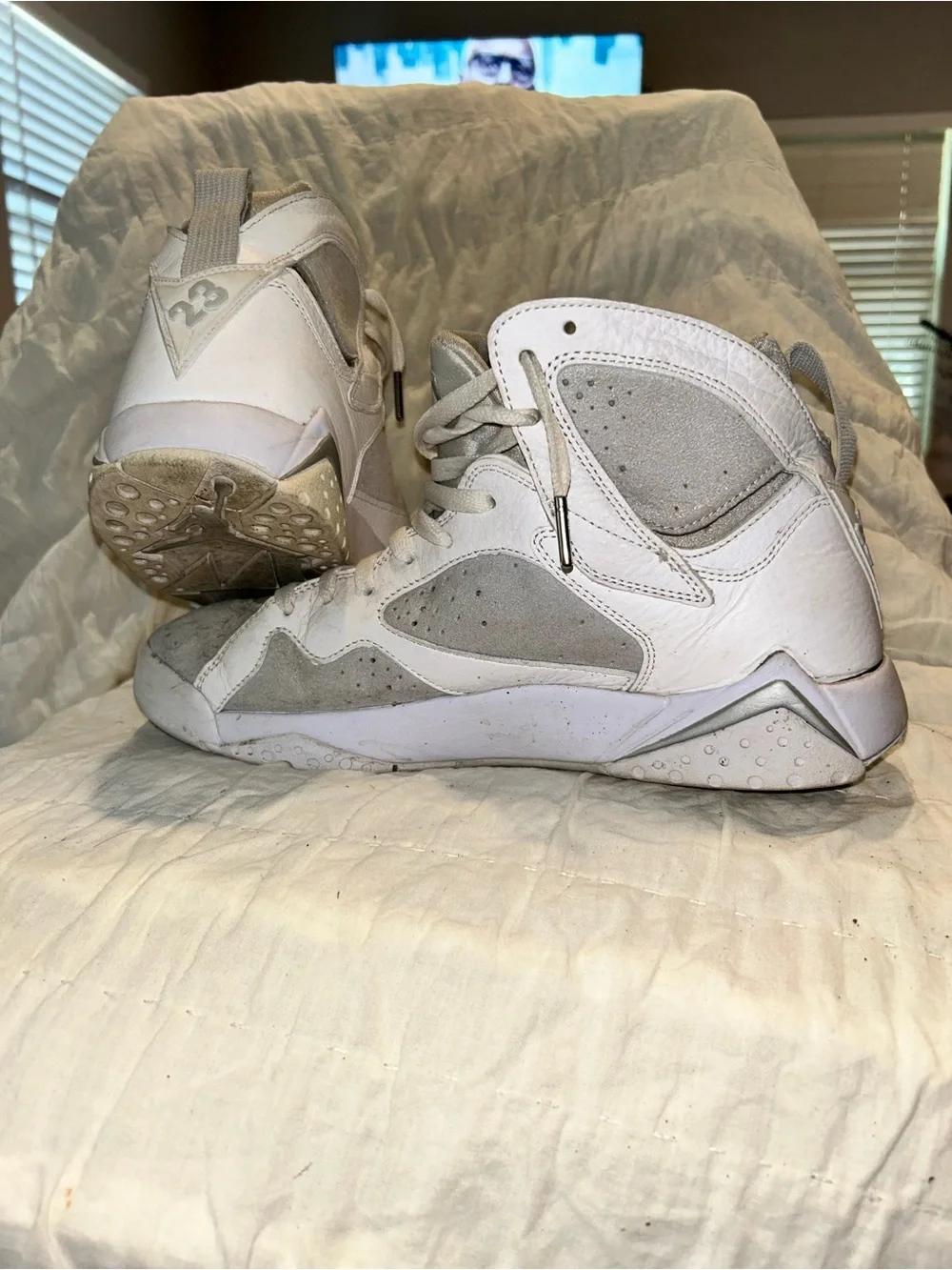 Jordan Men's High-Top Sneakers in White and Gray